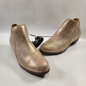 Time & Tru Women’s Size 7.5W Metallic Brown Split Ankle Boots Casual Shoes